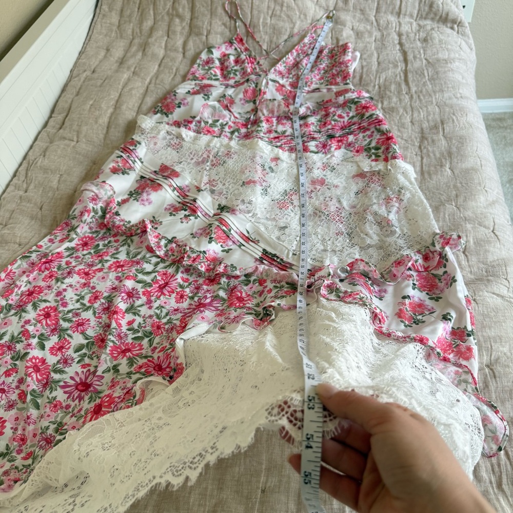 For Love & Lemons Pink and White Floral Lace Maxi Dress - Picture 7 of 16